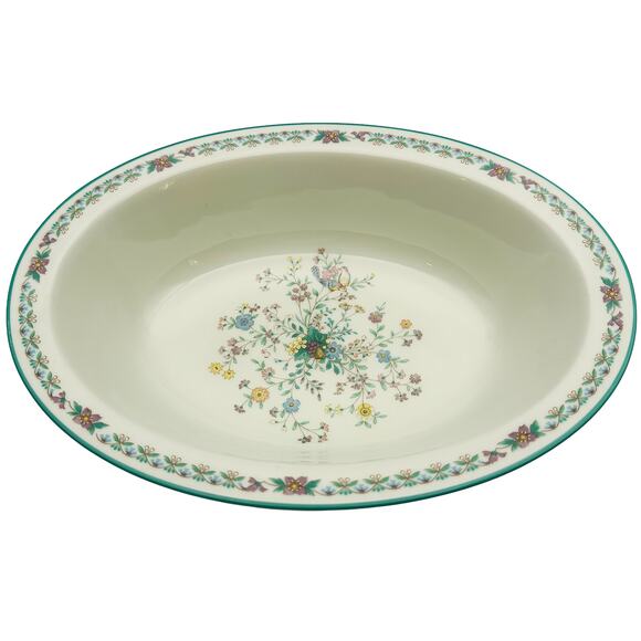 Vintage Noritake Japan Paradise Green 8223 W80 Floral 10" Oval Vegetable Bowl - Picture 2 of 7
